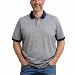 Cremieux Polo Classics XL Striped Short Sleeve Polo Shirt Blue